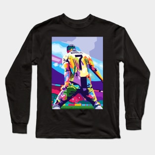 Cristiano Ronaldo Celebration Wpap Pop Art Long Sleeve T-Shirt